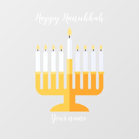 Menorah Happy Hanukkah Raamsticker (Vel)