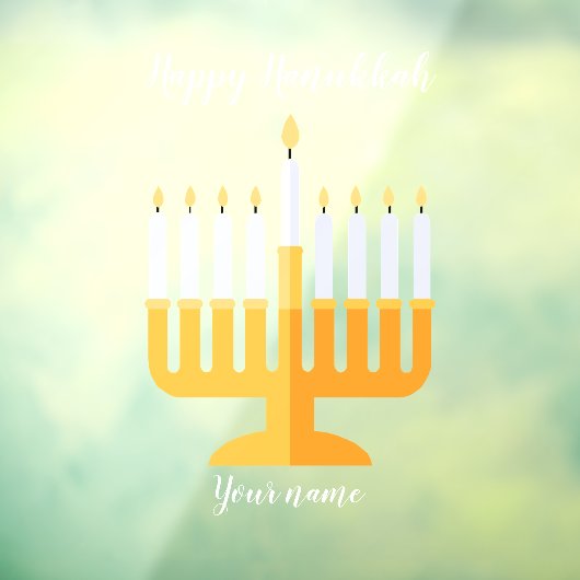Menorah Happy Hanukkah Raamsticker (Vel 3)