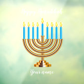 Menorah Happy Hanukkah Window Cling Raamsticker (Vel 3)