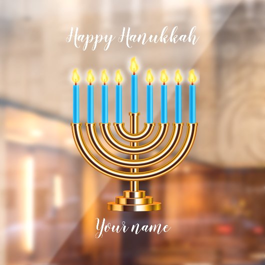 Menorah Happy Hanukkah Window Cling Raamsticker (Vel 2)