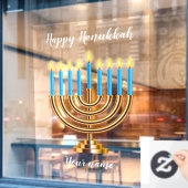Menorah Happy Hanukkah Window Cling Raamsticker (Cafe Raam)