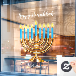 Menorah Happy Hanukkah Window Cling Raamsticker