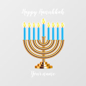 Menorah Happy Hanukkah Window Cling Raamsticker (Vel)