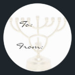 Menorah Holiday Gift Label Stickers<br><div class="desc">Perfect voor Chanoeka,  Bar Mitswa of andere speciale cadeaus. Pas de To: en From: tekst aan om het met de hand in te schrijven.</div>