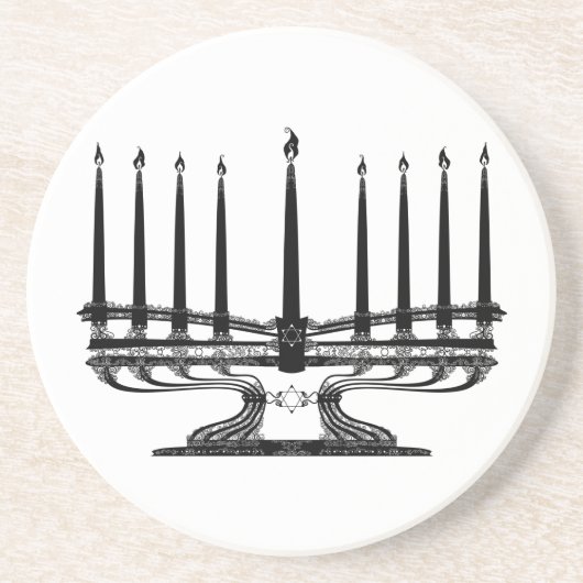 Menorah I Zandsteen Onderzetter (Voorkant)