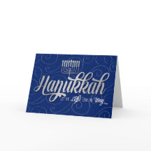 Menorah in Blue en Silver Hanukkah