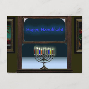 Menorah in het raam briefkaart
