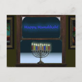 Menorah in het raam briefkaart (Voorkant)