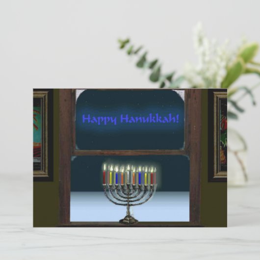 Menorah in het raam kaart (Staand voorkant)