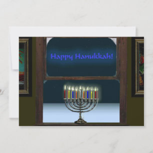 Menorah in het raam kaart