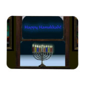 Menorah in het raam magneet (Horizontaal)