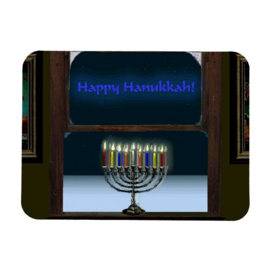 Menorah in het raam magneet (Horizontaal)