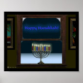 Menorah in het raam poster (Voorkant)