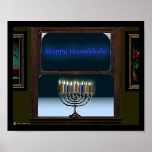 Menorah in het raam poster (Voorkant)