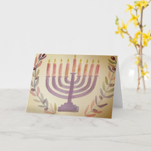 Menorah Kaart (Gele Bloem)