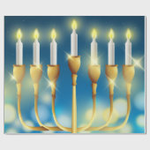 Menorah kandelaars cadeaupapier (Vlak)
