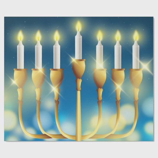 Menorah kandelaars cadeaupapier (Vlak)