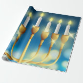 Menorah kandelaars cadeaupapier (Uitgerold)