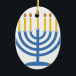 Menorah Keramisch Ornament<br><div class="desc">Het Menorah-ontwerp is prachtig en helder en vult je aan de rand met vakantie-geest en is perfect op cadeaus,  tafelrunners,  keukenlinens,  thuisdecor en alles wat Hanukkah doet!</div>