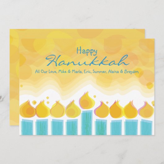 MENORAH LIGHTS Hanukkah Holiday Greeting Kaart (Voorkant / Achterkant)