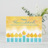 MENORAH LIGHTS Hanukkah Holiday Greeting Kaart (Staand voorkant)