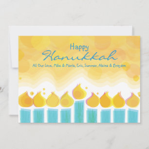 MENORAH LIGHTS Hanukkah Holiday Greeting Kaart