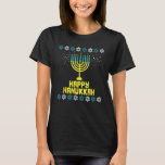Menorah Lights Happy Hanukkah Joodse Cute Chanukah T-shirt<br><div class="desc">Menorah Lights Gelukkig Chanoeka Joods Schattige Chanoeka 1</div>