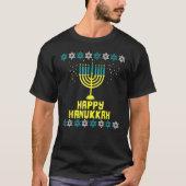 Menorah Lights Happy Hanukkah Joodse Cute Chanukah T-shirt (Voorkant)