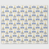 Menorah met Lights Happy Hanukkah Cadeaupapier (Vlak)