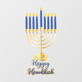 Menorah met Lights Happy Hanukkah Raamsticker (Vel)