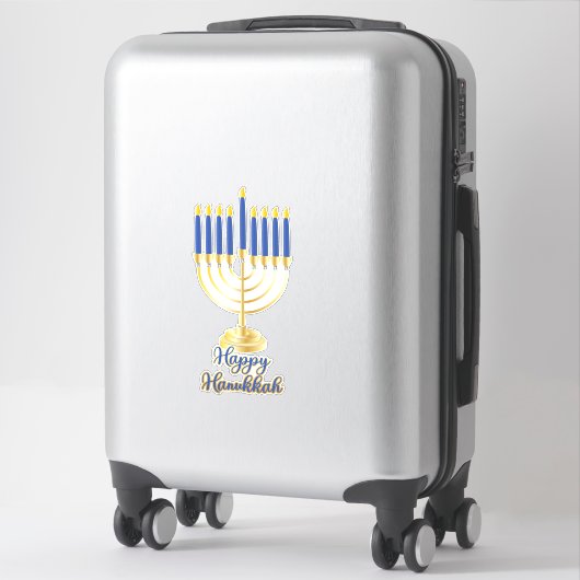 Menorah met Lights Happy Hanukkah Sticker (Koffer)