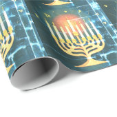 Menorah met sterren cadeaupapier (Rol Hoek)