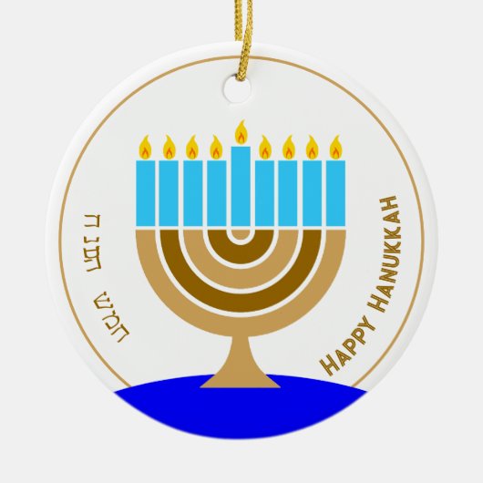 Menorah - minimalistisch modern keramisch ornament (Voorkant)