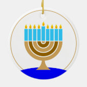 Menorah - minimalistisch modern keramisch ornament (Achterkant)