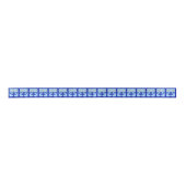 Menorah Print Blue Satin Ribbon Satijnen Lint (Voorkant)