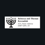 Menorah retouradres Zelfinking stempel<br><div class="desc">Retour adresstempel met een menora. Geweldig voor Chanoeka groeten.</div>