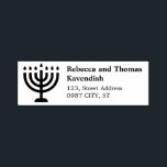 Menorah retouradres Zelfinking stempel<br><div class="desc">Retour adresstempel met een menora. Geweldig voor Chanoeka groeten.</div>