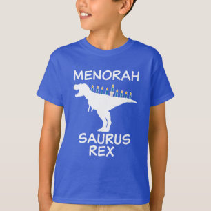 Menorah Saurus Rex Jewish Hanukkah Shirt Funny