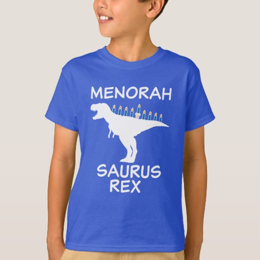 Menorah Saurus Rex Jewish Hanukkah Shirt Funny (Voorkant)