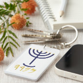 Menorah Sleutelhanger Navy Gold (Voorkant Rechts)