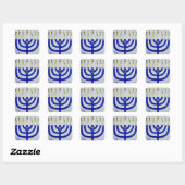 Menorah Square Stickers (Vel)