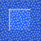 Menorah Star van David Hanukkah Pattern Blue White Stof (Delen)