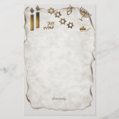 Menorah, ster van David Candles Briefpapier (Voorkant)