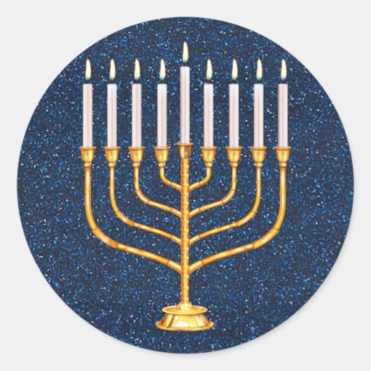 Menorah-sticker Ronde Sticker (Voorkant)