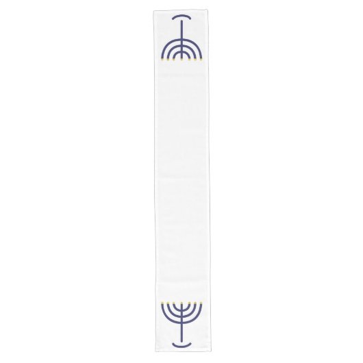 Menorah Tafelloper White-Navy (Voorkant)