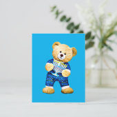 Menorah Teddy Bear Feestdagenkaart (Staand voorkant)