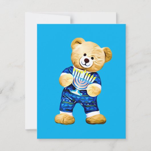 Menorah Teddy Bear Feestdagenkaart (Voorkant)