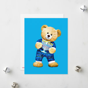 Menorah Teddybeer Feestdagenkaart