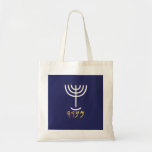 Menorah Tote Bag<br><div class="desc">Afzonderlijk vertegenwoordigen de letters: Menorah: Mem, Nun, Resh, Hey Mem - Chaos Mighty Blood Nun - Continue Heir Son Resh - First Top Beginning Hey - Kijk Breath Exo 25:31 en gij zult een kaars van zuiver goud maken: van geslagen werk moet de kandelaar gemaakt worden: zijn schacht en zijn...</div>