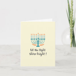 Menorah, verlichte kaarsen, laat licht helder schi feestdagen kaart